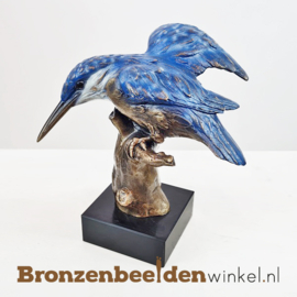 Bronzen ijsvogel op stam BBWF6057fa