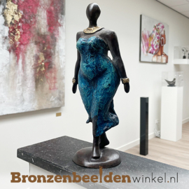 Dikke dames beeld "Thandiwe" uit Afrika 33 cm bbwDV15GR35