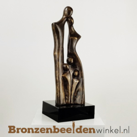 Groot beeld abstract gezin 5 personen op sokkel BBW2391osbr