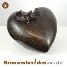 Nr 5 | Urn beeld "Hart met tortelduifjes" BBW0551br