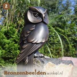 Bronzen uil beeld BBW37234