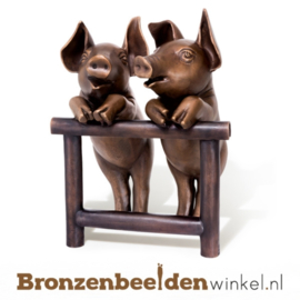 Bronzen biggetjes beeld BBW37225