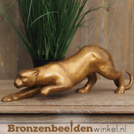 Bronzen jaguar beeld BBW2063br