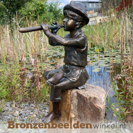 Bronzen tuinbeeld "Jan met fluit" BBWR891244