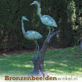 Tuinbeeld reigers van brons BBW1376
