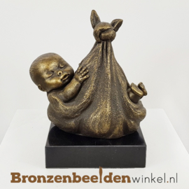 Baby beeldje "Gebracht door de ooievaar" BBW73br28