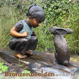 Tuinbeeld meisje met konijn BBW1857br
