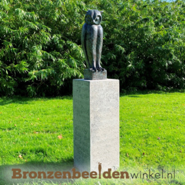 Asbestemming tuin beeld op sokkel "Uil" BBW94ab533br