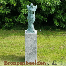 Bronzen liefdespaar tuinbeeld  "Genegenheid" BBW52215br