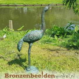 Bronzen kraanvogel beeld BBW1179br