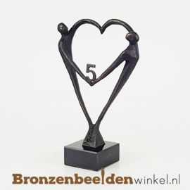 TOP cadeau 5 jaar getrouwd "Het Hart" met 5 BBW003br67j