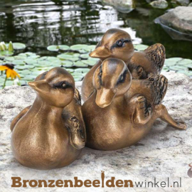 Bronzen eend met kuikens BBW37270