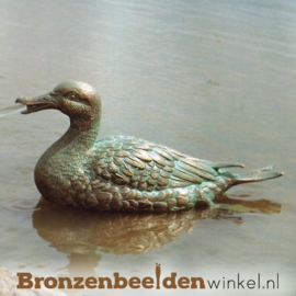 Tuinbeeld zittende eend in brons BBWR88168