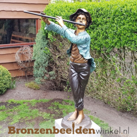 Jongen met fluit als tuinbeeld BBW51328br