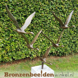 NR 8 | Bronzen beeld Groningen ''De 5 ganzen'' BBWF5G
