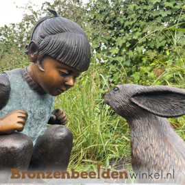 Tuinbeeld meisje met konijn BBW1857br