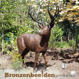 Bronzen hert beeld groot BBW837