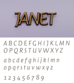 Bronskleurige aluminium letters Janet