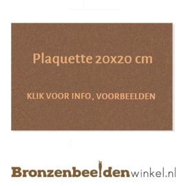 Bronzen gedenkplaat 20x20 cm
