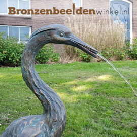 Spuitfiguur reiger in brons BBWR90112