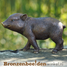 Beeld biggetje in brons BBW1377br