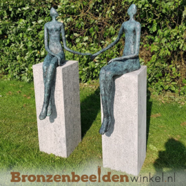 Bronzen "Zittend Paar" tuinbeeld BBW52848br