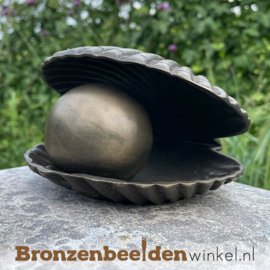 Bronzen asbeeldje schelp met parel BBW0396BR