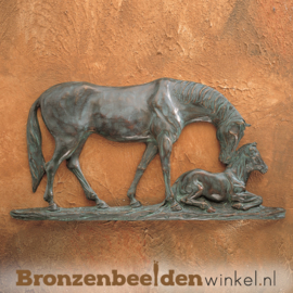 Paarden beeldje voor aan de wand BBWR88336