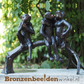 Bronzen aapjes beeld BBW94254