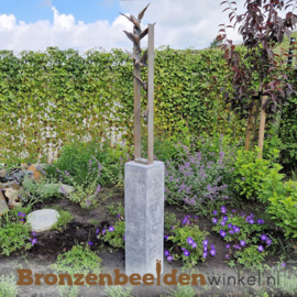 Abstract tuinbeeld met 5 vogels BBW60226
