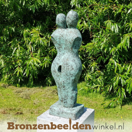 Bronzen liefdespaar tuinbeeld "In Elkaar Opgaan" BBW52217br