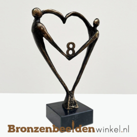 TOP cadeau bronzen huwelijk ''Het hart'' met 8 BBW003br67j