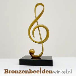 Bronzen beeldje van een muzieksleutel BBW2917br