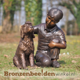 Tuinbeeld jongetje met hondje BBW1518br