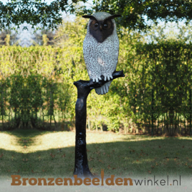 Bronzen witte uil tuinbeeld BBW57490