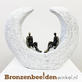 Vriendschap beeldje "Diepgaande gesprekken" (WIT) BBW005br15