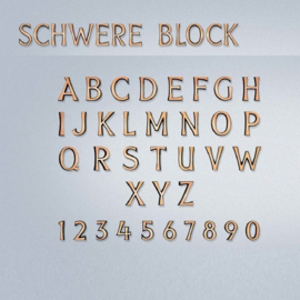Bronzen letters Schwere Block