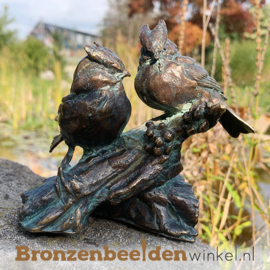 Bronzen vogel paartje op tak BBWR89056