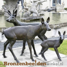 Tuinbeeld ree familie van brons BBW88290