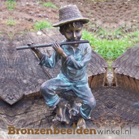 Bronzen jongen met fluit BBW1054br
