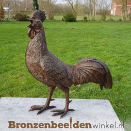 Bronzen beeld haan BBW0484br