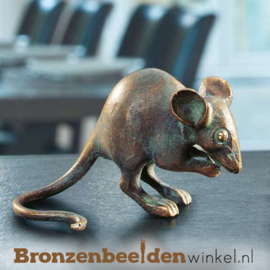 Bronzen muis beeldje BBW37071