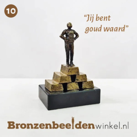 NR 10 | 40 jaar in dienst cadeau "Jij bent Goud waard" BBW23pb17