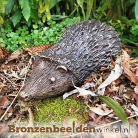 Beeld grote moeder egel in brons BBW89010