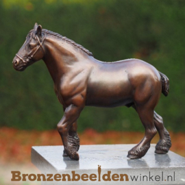 Bronzen trekpaard beeldje BBW1351