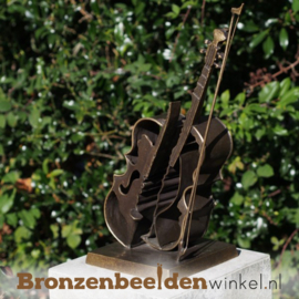 Tuinbeeld viool in brons BBW2846br