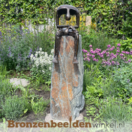 Tuinbeeld "De Stilte" op Leisteen sokkel