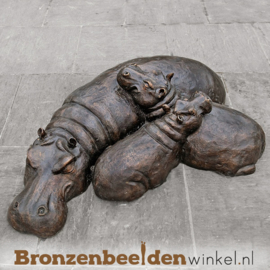 Bronzen nijlpaard beelden BBW47207