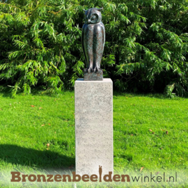 Asbestemming tuin beeld op sokkel "Uil" BBW94ab533br