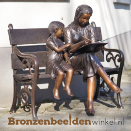 Bronzen tuinbeeld "Grote zus en kleine zus" BBW1508
